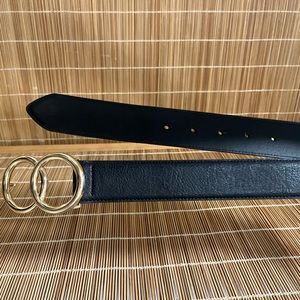 Express Double O-Ring Belt-Black and Gold